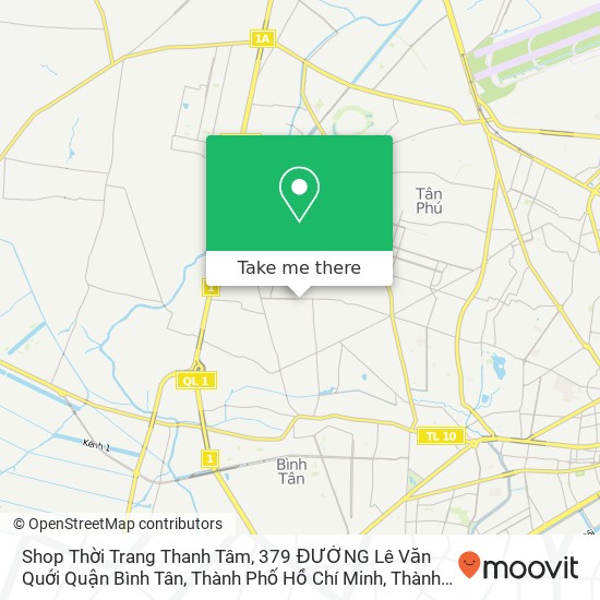 Bản đồ Shop Thời Trang Thanh Tâm, 379 ĐƯỜNG Lê Văn Quới Quận Bình Tân, Thành Phố Hồ Chí Minh