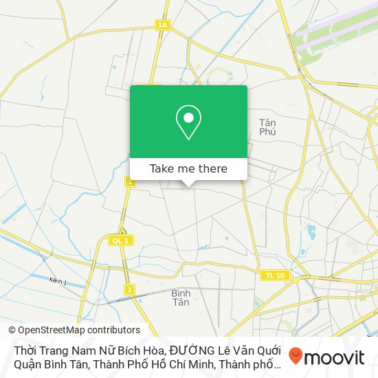 Bản đồ Thời Trang Nam Nữ Bích Hòa, ĐƯỜNG Lê Văn Quới Quận Bình Tân, Thành Phố Hồ Chí Minh