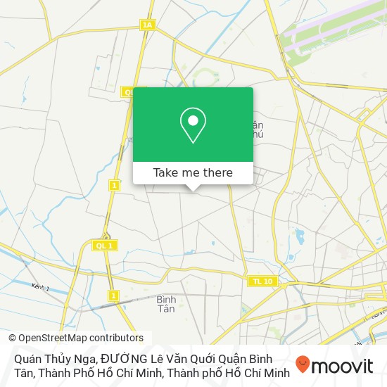Bản đồ Quán Thủy Nga, ĐƯỜNG Lê Văn Quới Quận Bình Tân, Thành Phố Hồ Chí Minh