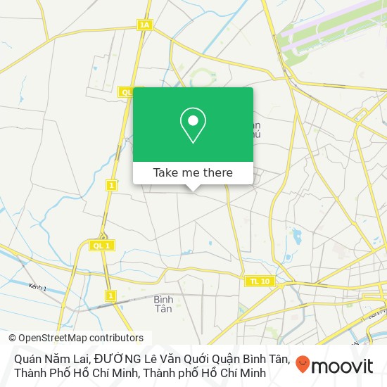 Bản đồ Quán Năm Lai, ĐƯỜNG Lê Văn Quới Quận Bình Tân, Thành Phố Hồ Chí Minh