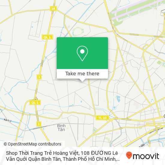 Bản đồ Shop Thời Trang Trẻ Hoàng Việt, 108 ĐƯỜNG Lê Văn Quới Quận Bình Tân, Thành Phố Hồ Chí Minh