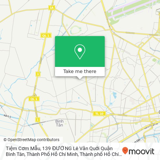 Bản đồ Tiệm Cơm Mẫu, 139 ĐƯỜNG Lê Văn Quới Quận Bình Tân, Thành Phố Hồ Chí Minh