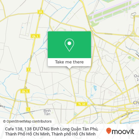 Bản đồ Cafe 138, 138 ĐƯỜNG Bình Long Quận Tân Phú, Thành Phố Hồ Chí Minh