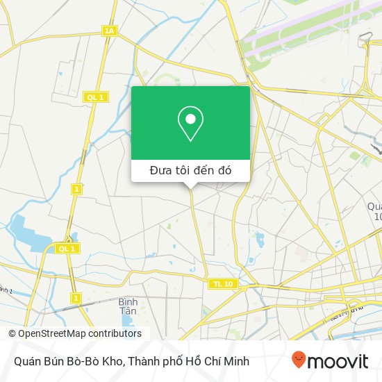 Bản đồ Quán Bún Bò-Bò Kho, 110 ĐƯỜNG Bình Long Quận Tân Phú, Thành Phố Hồ Chí Minh