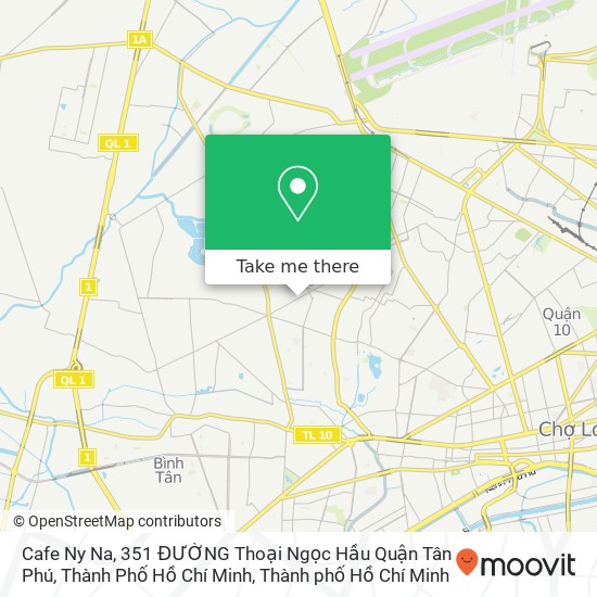 Bản đồ Cafe Ny Na, 351 ĐƯỜNG Thoại Ngọc Hầu Quận Tân Phú, Thành Phố Hồ Chí Minh