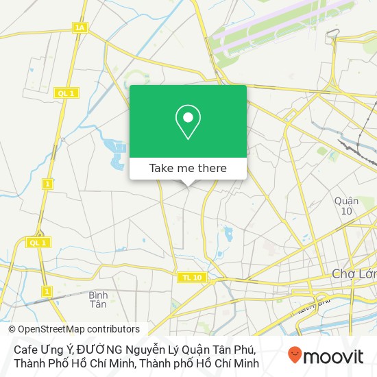 Bản đồ Cafe Ưng Ý, ĐƯỜNG Nguyễn Lý Quận Tân Phú, Thành Phố Hồ Chí Minh