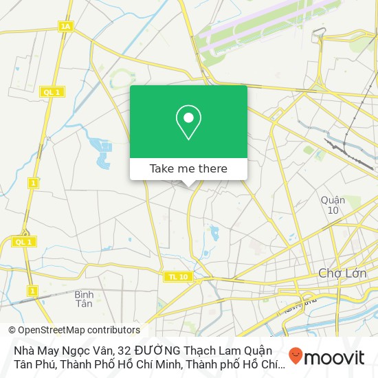 Bản đồ Nhà May Ngọc Vân, 32 ĐƯỜNG Thạch Lam Quận Tân Phú, Thành Phố Hồ Chí Minh