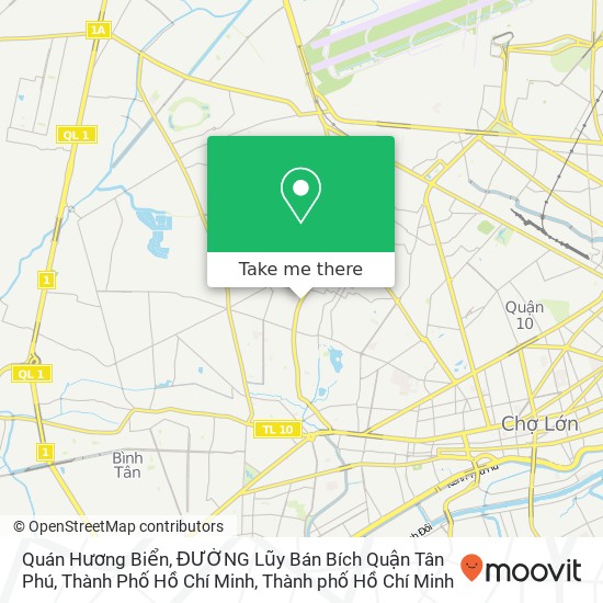 Bản đồ Quán Hương Biển, ĐƯỜNG Lũy Bán Bích Quận Tân Phú, Thành Phố Hồ Chí Minh