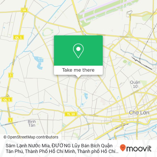 Bản đồ Sâm Lạnh Nước Mía, ĐƯỜNG Lũy Bán Bích Quận Tân Phú, Thành Phố Hồ Chí Minh