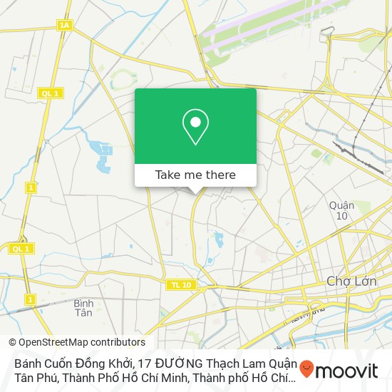 Bản đồ Bánh Cuốn Đồng Khởi, 17 ĐƯỜNG Thạch Lam Quận Tân Phú, Thành Phố Hồ Chí Minh