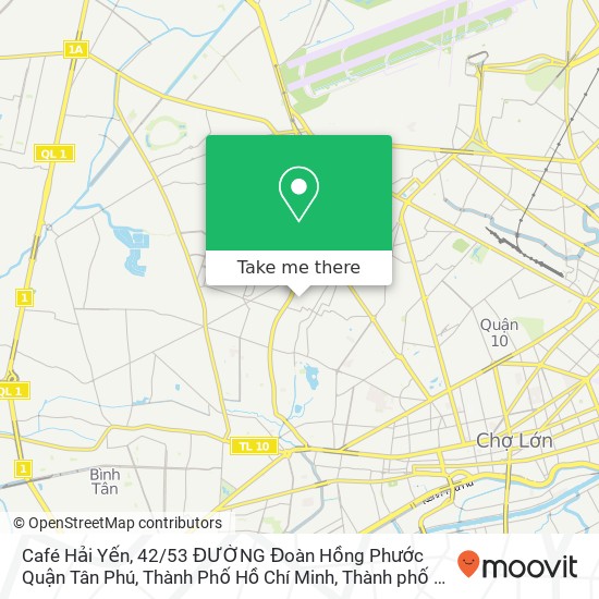 Bản đồ Café Hải Yến, 42 / 53 ĐƯỜNG Đoàn Hồng Phước Quận Tân Phú, Thành Phố Hồ Chí Minh