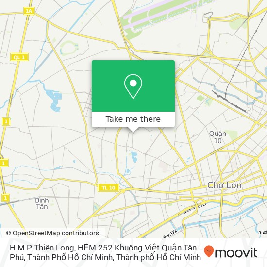 Bản đồ H.M.P Thiên Long, HẺM 252 Khuông Việt Quận Tân Phú, Thành Phố Hồ Chí Minh
