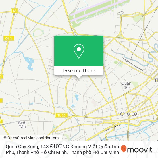 Bản đồ Quán Cây Sung, 148 ĐƯỜNG Khuông Việt Quận Tân Phú, Thành Phố Hồ Chí Minh