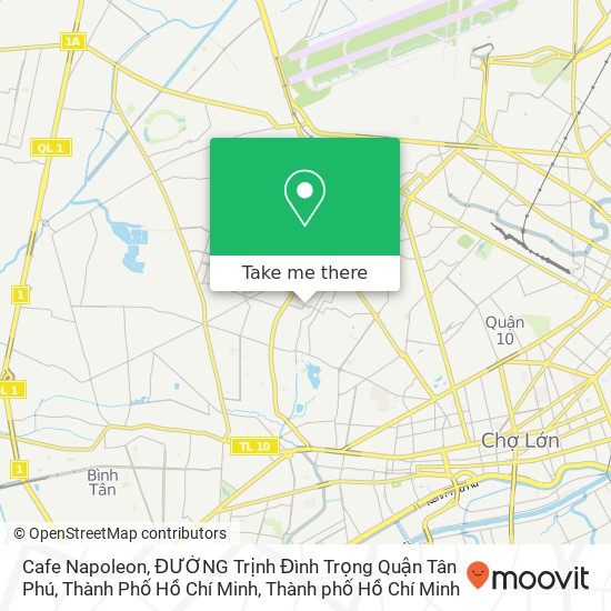 Bản đồ Cafe Napoleon, ĐƯỜNG Trịnh Đình Trọng Quận Tân Phú, Thành Phố Hồ Chí Minh