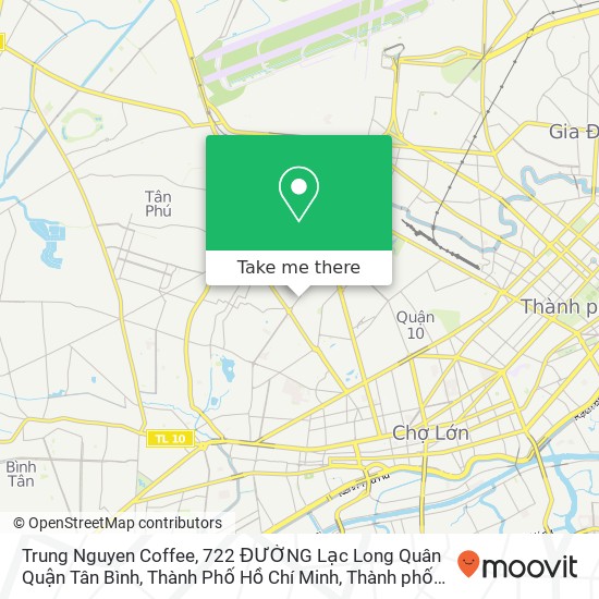 Bản đồ Trung Nguyen Coffee, 722 ĐƯỜNG Lạc Long Quân Quận Tân Bình, Thành Phố Hồ Chí Minh