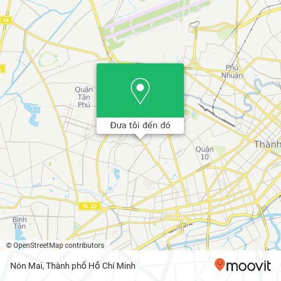 Bản đồ Nón Mai, ĐƯỜNG Âu Cơ Quận Tân Phú, Thành Phố Hồ Chí Minh