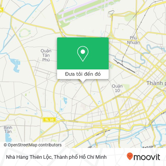 Bản đồ Nhà Hàng Thiên Lộc, 527 ĐƯỜNG Lạc Long Quân Quận Tân Bình, Thành Phố Hồ Chí Minh