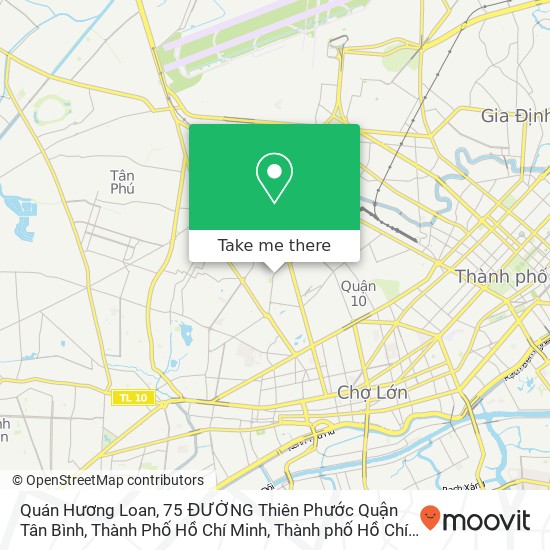 Bản đồ Quán Hương Loan, 75 ĐƯỜNG Thiên Phước Quận Tân Bình, Thành Phố Hồ Chí Minh