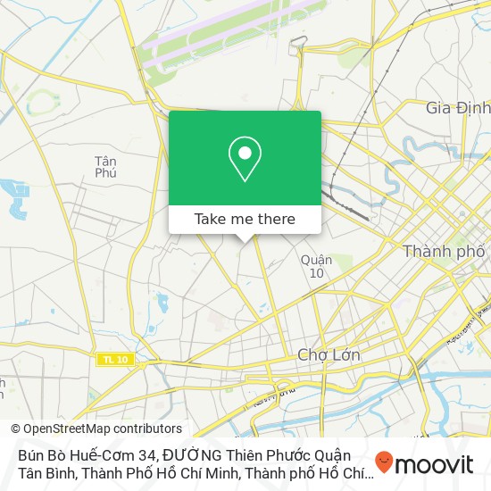 Bản đồ Bún Bò Huế-Cơm 34, ĐƯỜNG Thiên Phước Quận Tân Bình, Thành Phố Hồ Chí Minh