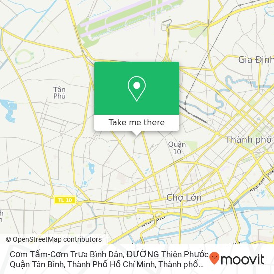 Bản đồ Cơm Tấm-Cơm Trưa Bình Dân, ĐƯỜNG Thiên Phước Quận Tân Bình, Thành Phố Hồ Chí Minh