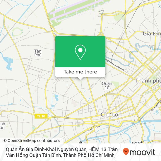 Bản đồ Quán Ăn Gia Đình-Khôi Nguyên Quán, HẺM 13 Trần Văn Hồng Quận Tân Bình, Thành Phố Hồ Chí Minh