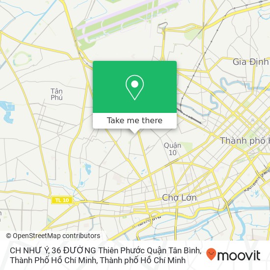 Bản đồ CH NHƯ Ý, 36 ĐƯỜNG Thiên Phước Quận Tân Bình, Thành Phố Hồ Chí Minh