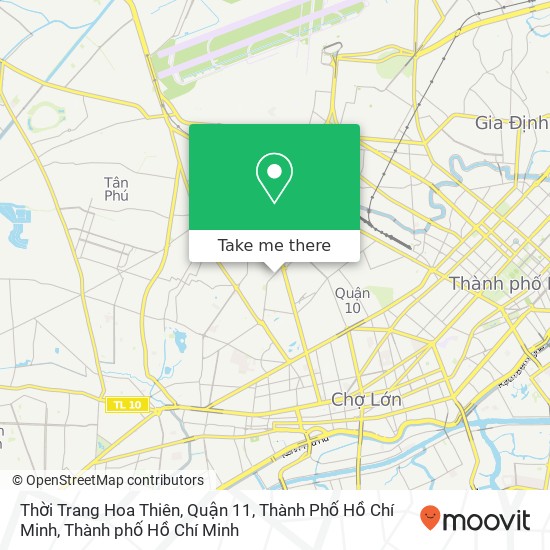 Bản đồ Thời Trang Hoa Thiên, Quận 11, Thành Phố Hồ Chí Minh
