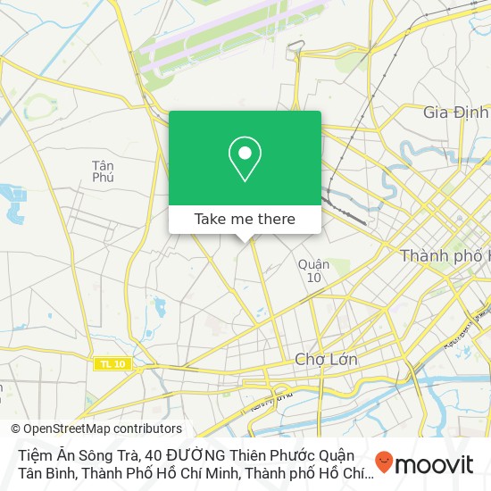 Bản đồ Tiệm Ăn Sông Trà, 40 ĐƯỜNG Thiên Phước Quận Tân Bình, Thành Phố Hồ Chí Minh
