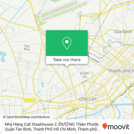 Bản đồ Nhà Hàng Cali Steakhouse 2, ĐƯỜNG Thiên Phước Quận Tân Bình, Thành Phố Hồ Chí Minh