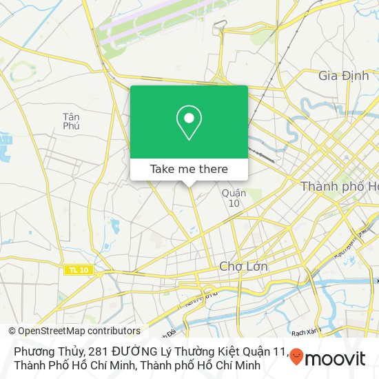 Bản đồ Phương Thủy, 281 ĐƯỜNG Lý Thường Kiệt Quận 11, Thành Phố Hồ Chí Minh