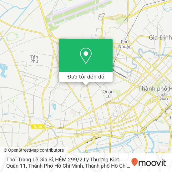 Bản đồ Thời Trang Lẻ Giá Sỉ, HẺM 299 / 2 Lý Thường Kiệt Quận 11, Thành Phố Hồ Chí Minh