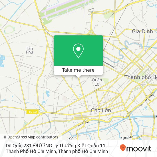 Bản đồ Dã Quỳ, 281 ĐƯỜNG Lý Thường Kiệt Quận 11, Thành Phố Hồ Chí Minh