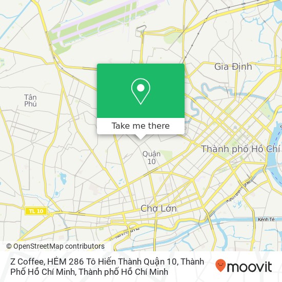 Bản đồ Z Coffee, HẺM 286 Tô Hiến Thành Quận 10, Thành Phố Hồ Chí Minh