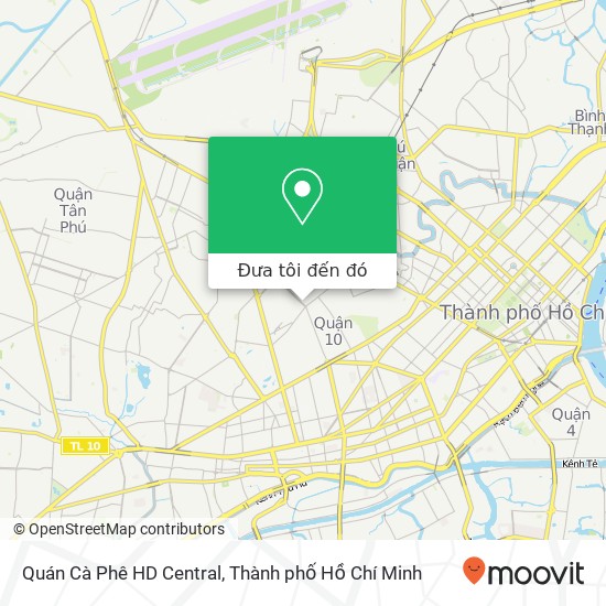 Bản đồ Quán Cà Phê HD Central, ĐƯỜNG Thành Thái Quận 10, Thành Phố Hồ Chí Minh