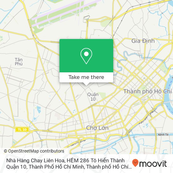 Bản đồ Nhà Hàng Chay Liên Hoa, HẺM 286 Tô Hiến Thành Quận 10, Thành Phố Hồ Chí Minh