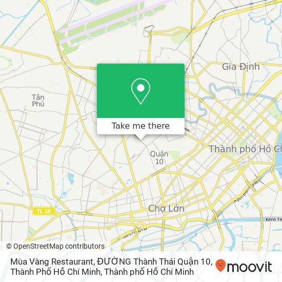 Bản đồ Mùa Vàng Restaurant, ĐƯỜNG Thành Thái Quận 10, Thành Phố Hồ Chí Minh