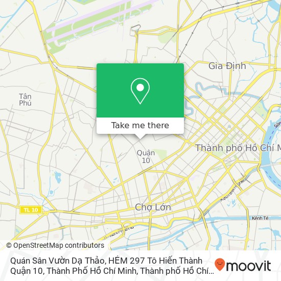 Bản đồ Quán Sân Vườn Dạ Thảo, HẺM 297 Tô Hiến Thành Quận 10, Thành Phố Hồ Chí Minh