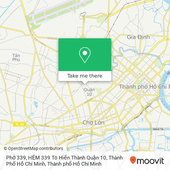 Bản đồ Phở 339, HẺM 339 Tô Hiến Thành Quận 10, Thành Phố Hồ Chí Minh