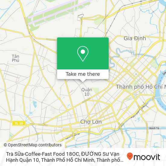 Bản đồ Trà Sữa-Coffee-Fast Food 18OC, ĐƯỜNG Sư Vạn Hạnh Quận 10, Thành Phố Hồ Chí Minh