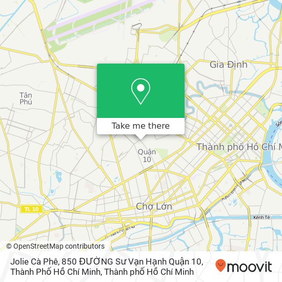 Bản đồ Jolie Cà Phê, 850 ĐƯỜNG Sư Vạn Hạnh Quận 10, Thành Phố Hồ Chí Minh