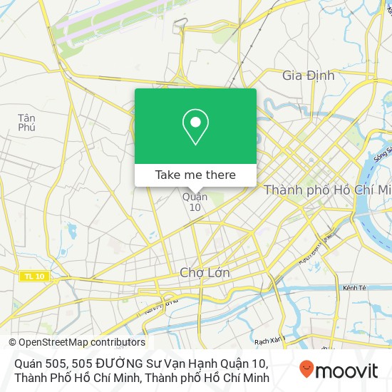 Bản đồ Quán 505, 505 ĐƯỜNG Sư Vạn Hạnh Quận 10, Thành Phố Hồ Chí Minh