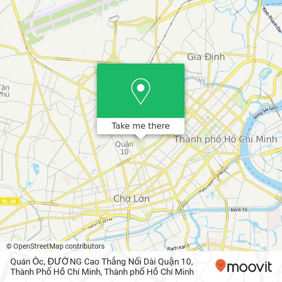 Bản đồ Quán Ốc, ĐƯỜNG Cao Thắng Nối Dài Quận 10, Thành Phố Hồ Chí Minh