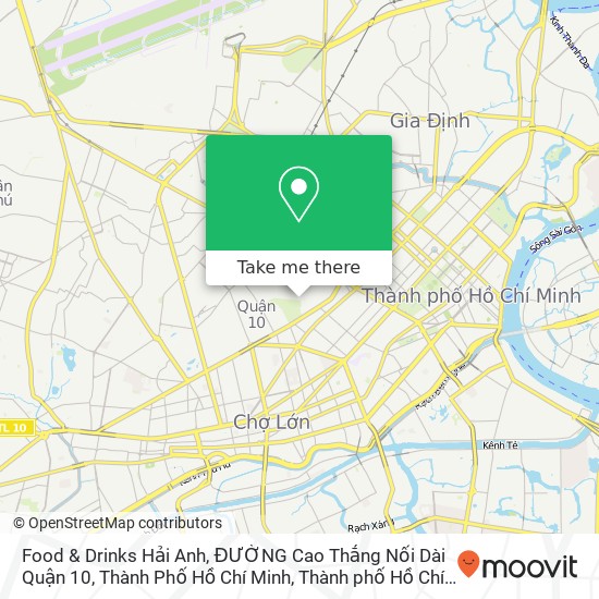 Bản đồ Food & Drinks Hải Anh, ĐƯỜNG Cao Thắng Nối Dài Quận 10, Thành Phố Hồ Chí Minh