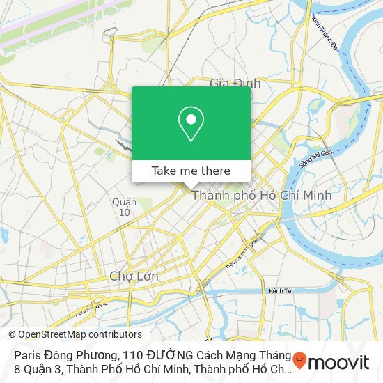 Bản đồ Paris Đông Phương, 110 ĐƯỜNG Cách Mạng Tháng 8 Quận 3, Thành Phố Hồ Chí Minh