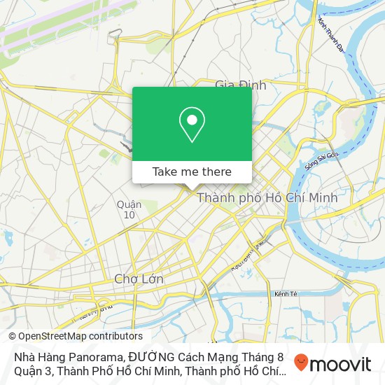 Bản đồ Nhà Hàng Panorama, ĐƯỜNG Cách Mạng Tháng 8 Quận 3, Thành Phố Hồ Chí Minh