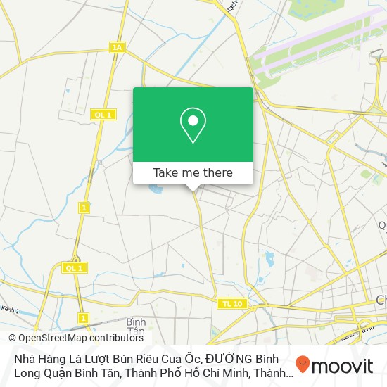 Bản đồ Nhà Hàng Là Lượt Bún Riêu Cua Ốc, ĐƯỜNG Bình Long Quận Bình Tân, Thành Phố Hồ Chí Minh