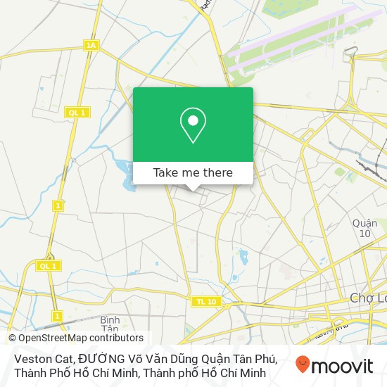 Bản đồ Veston Cat, ĐƯỜNG Võ Văn Dũng Quận Tân Phú, Thành Phố Hồ Chí Minh