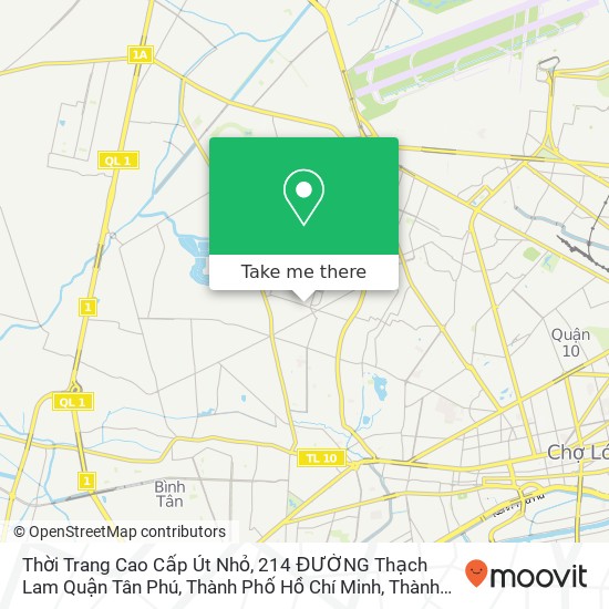 Bản đồ Thời Trang Cao Cấp Út Nhỏ, 214 ĐƯỜNG Thạch Lam Quận Tân Phú, Thành Phố Hồ Chí Minh