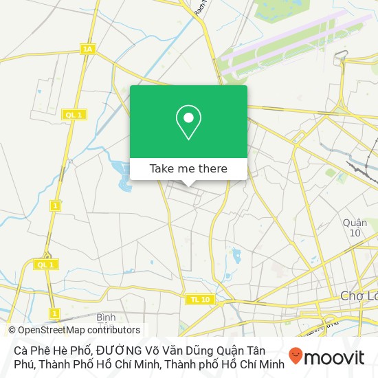 Bản đồ Cà Phê Hè Phố, ĐƯỜNG Võ Văn Dũng Quận Tân Phú, Thành Phố Hồ Chí Minh
