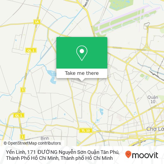 Bản đồ Yến Linh, 171 ĐƯỜNG Nguyễn Sơn Quận Tân Phú, Thành Phố Hồ Chí Minh